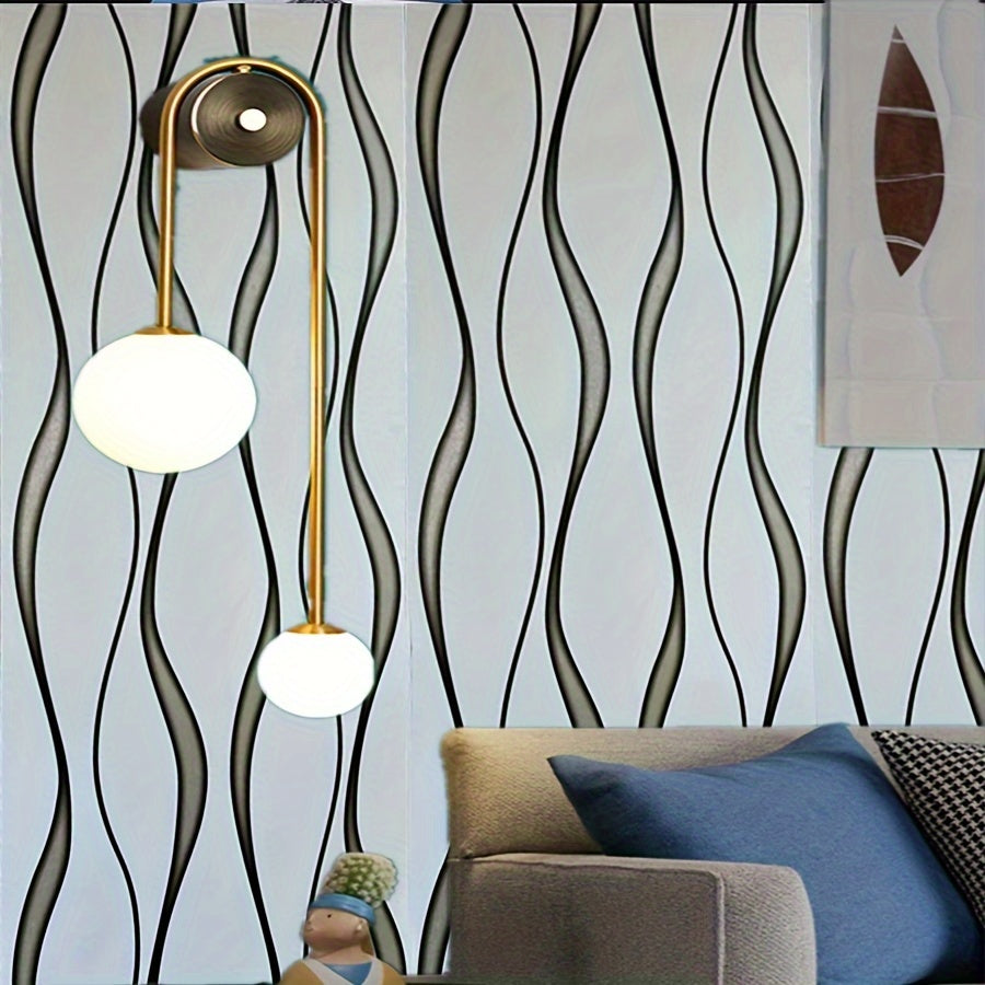 Nordic Striped 3D Self-Adhesive Moisture-Proof Wallpaper