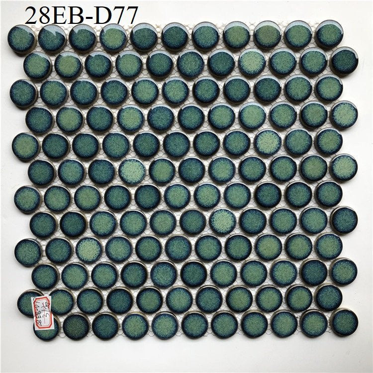 Blue Round Marble Mosaic Tile 28EB-D77