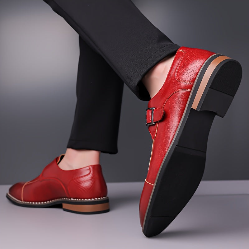 Men's Crocodile Leather Pointed Toe Elegant Office Loafers