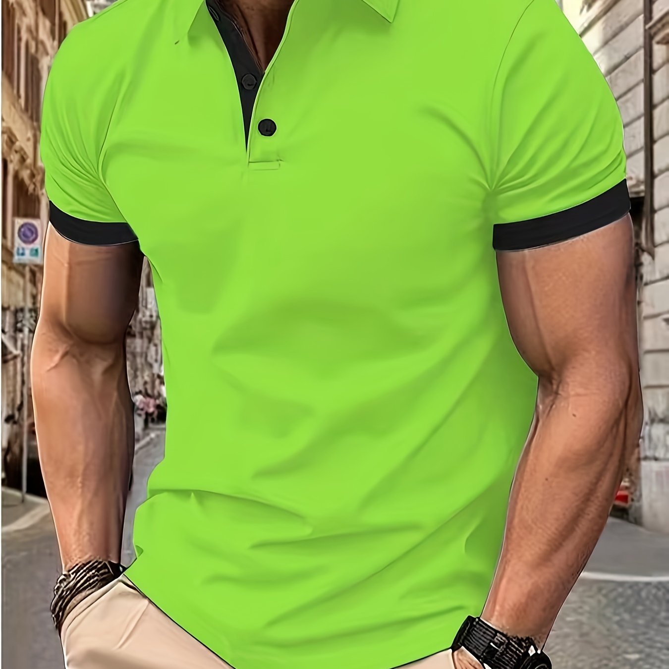 Men's Golf Shirt, Breathable Fabric, V-Neck, Short Sleeves, Summer