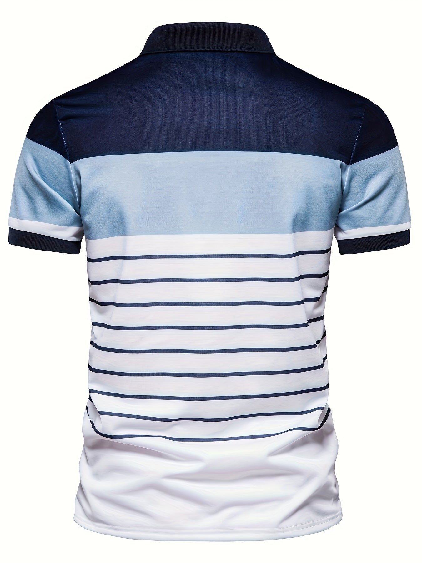 Áo Golf Nam Kẻ Sọc Thoáng Mát, Cộc Tay Nửa Khuy