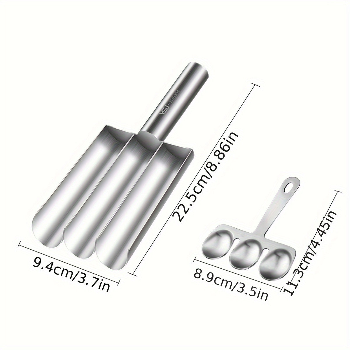 2pcs Stainless Steel Meatball Maker Set with Non-Stick Surface & Ergonomic Handle - Heavy-Duty 304 Food-Safe Construction, 4-Section Design for Uniform Spherical Shape - Ideal for Burgers, Meatballs, Rice Balls, Cookies - Eas - Daisan Mart