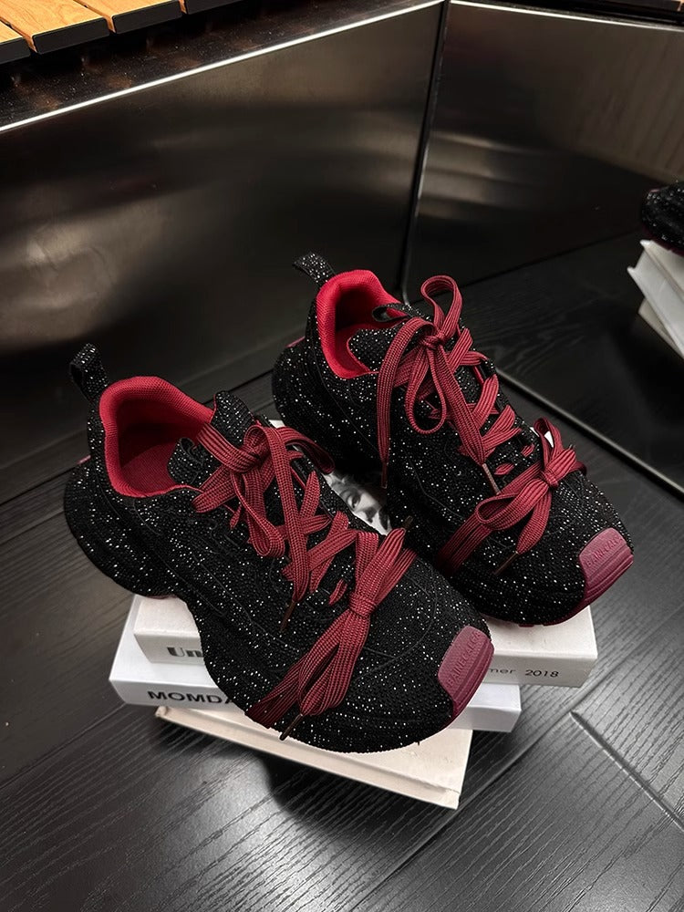 Sneaker Nữ Gypsophila Đính Đá Đế Dày Tăng Chiều Cao