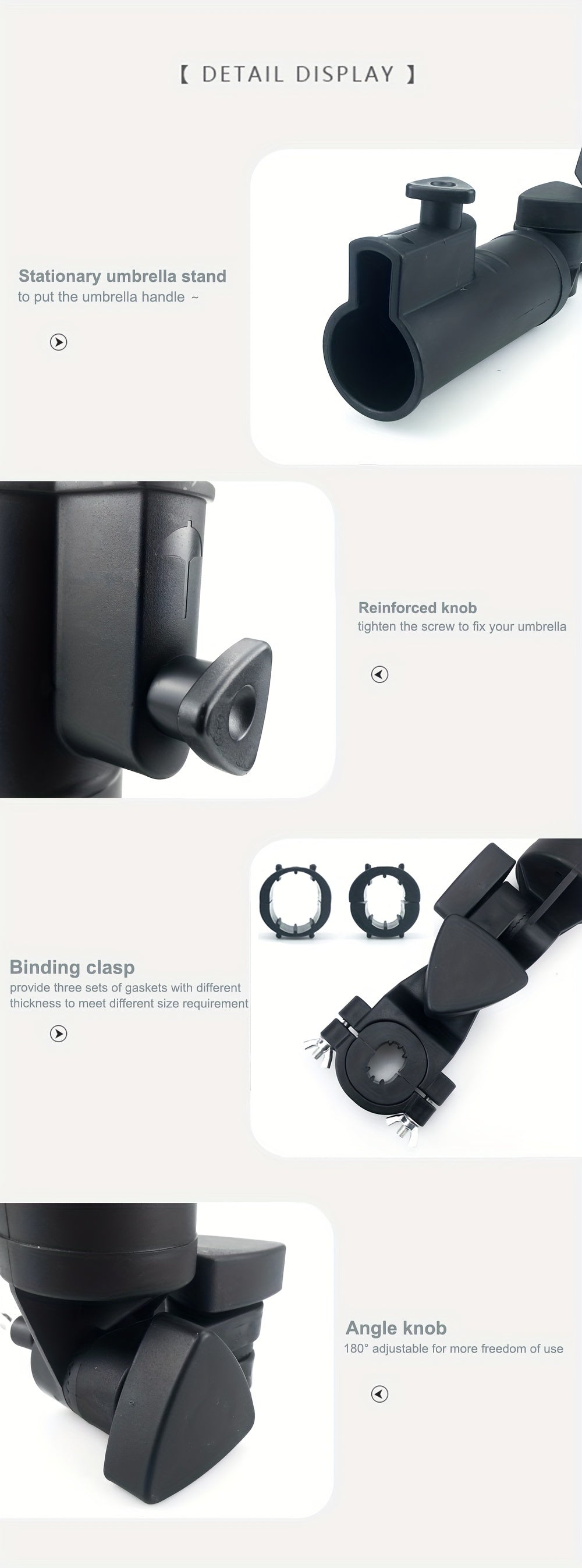 Golf Bag Umbrella Holder, Angle Adjustable, Sturdy