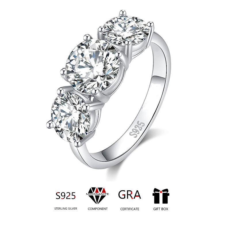 Moissanite 925 Silver Engagement Ring, High Quality, Shining