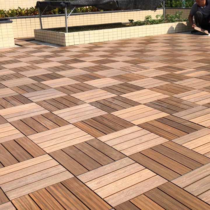 100% environmentally friendly outdoor composite wood flooring, anti-slip, for swimming pool areas, easy to assemble 