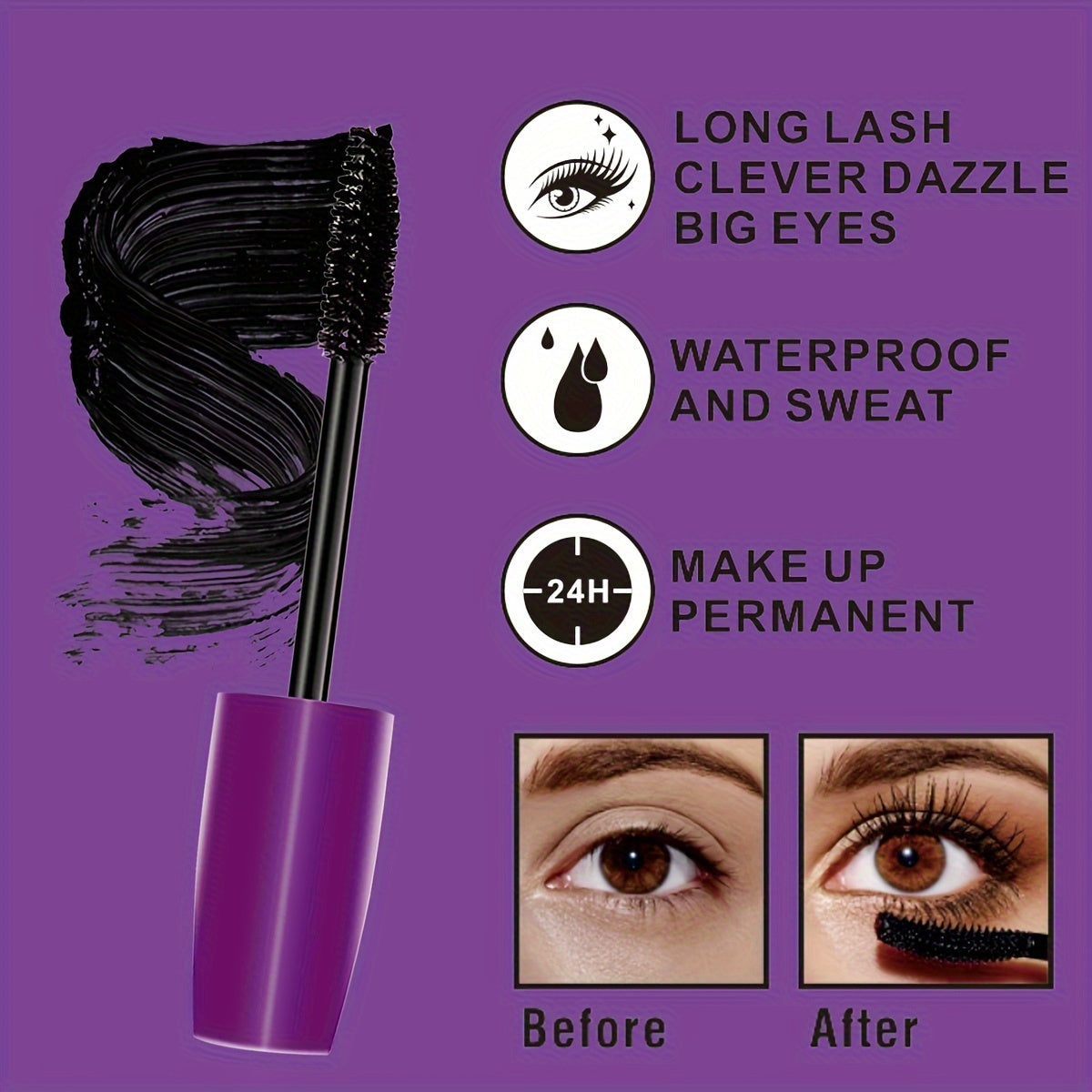 3D Super Thick, Naturally Curled, Waterproof Mascara