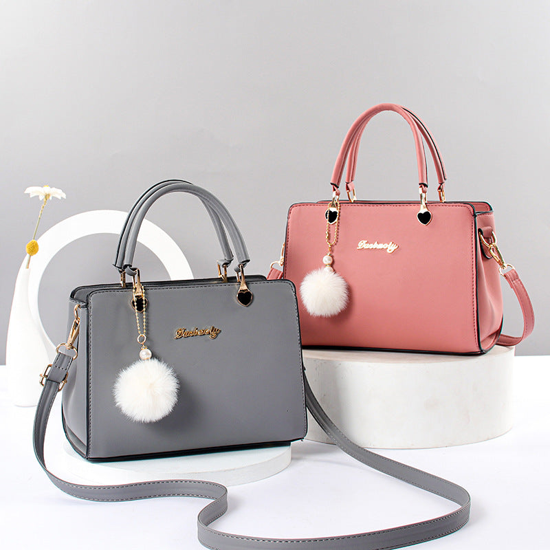 Elegant Lightweight Faux Leather Handbag - Women's Solid Color Shoulder Bag with Tassel Embellishment, Adjustable Strap, Zipper Closure, Polyester Lined, Edge Paint Detail - Available in Multiple Colors