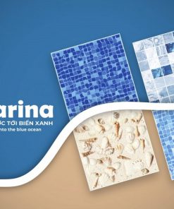 Dong Tam 20×20 brown swimming pool tiles with shell shape 2020MARINA003