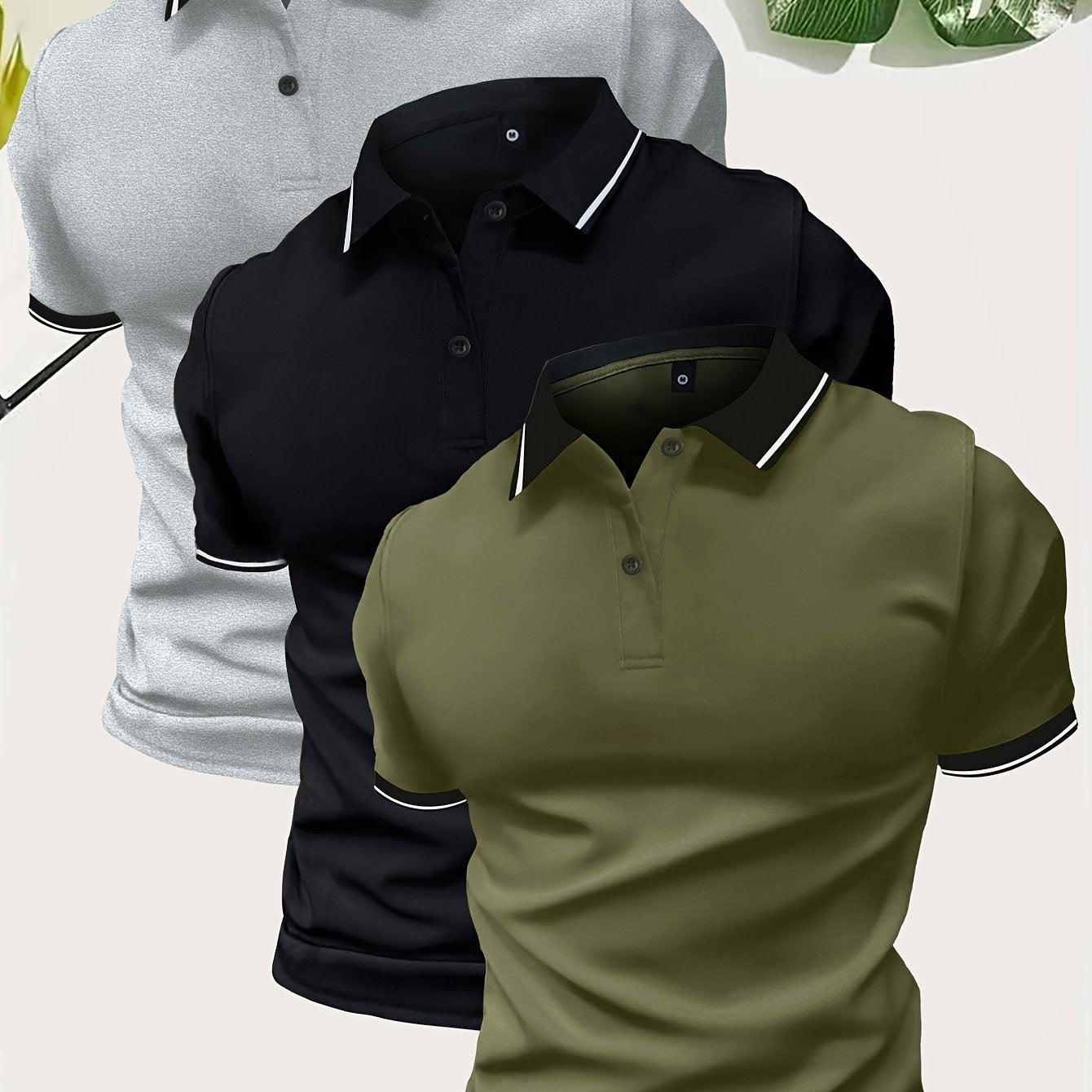 Áo Golf Nam 3 Chiếc Thoáng Khí Cổ Tim Mặc Hè