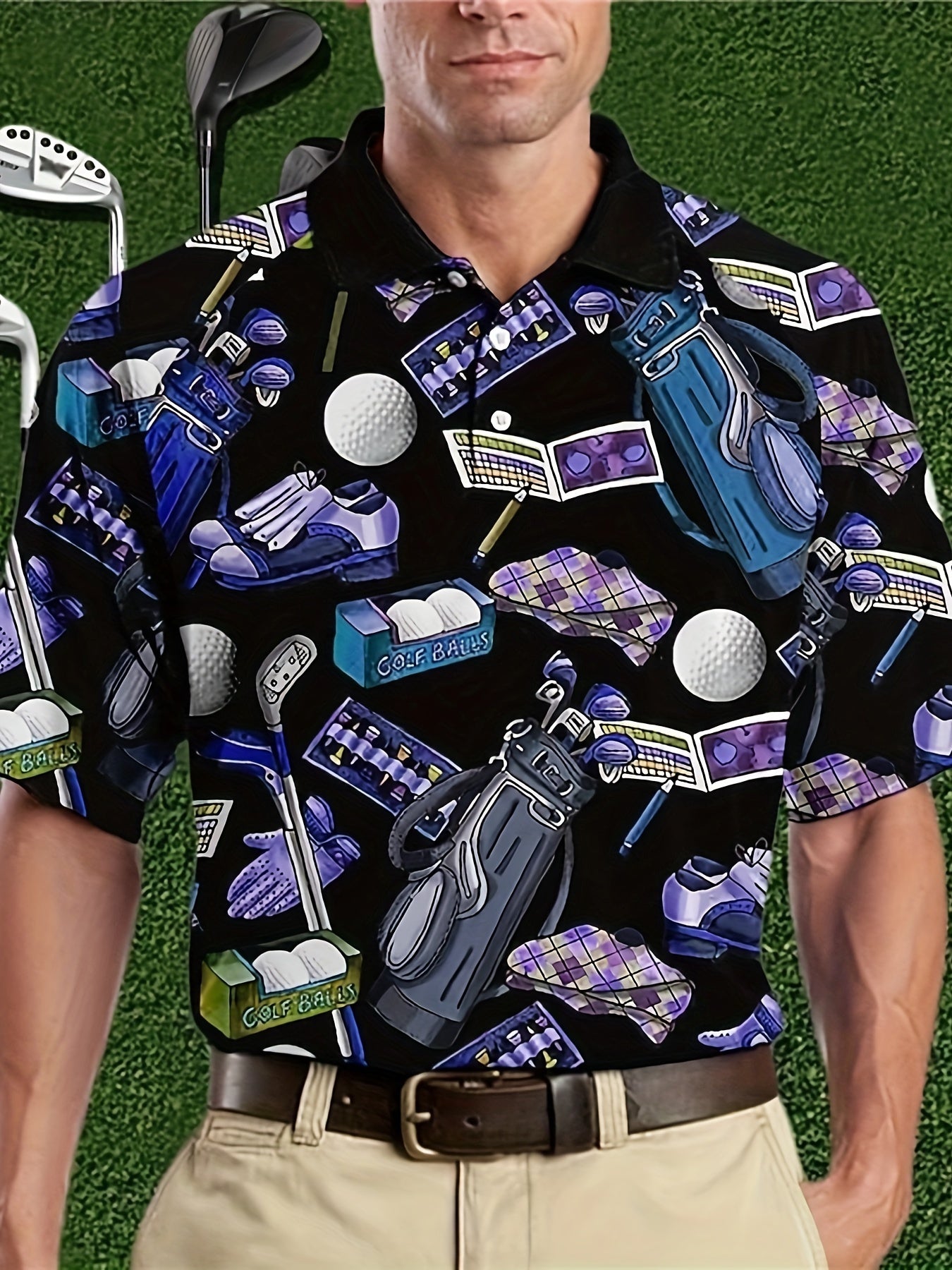 Áo Sơ Mi Golf Nam In Họa Tiết Hài Hước, Siêu Nhẹ