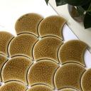 Yellow Cracked Glaze Fish Scale Mosaic Tile SH_XFB90070