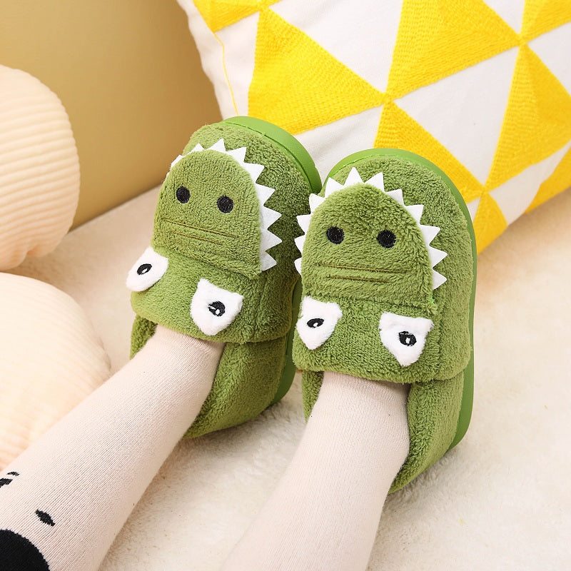 Warm Dinosaur Slippers for Boys - Funny Crocodile Teeth