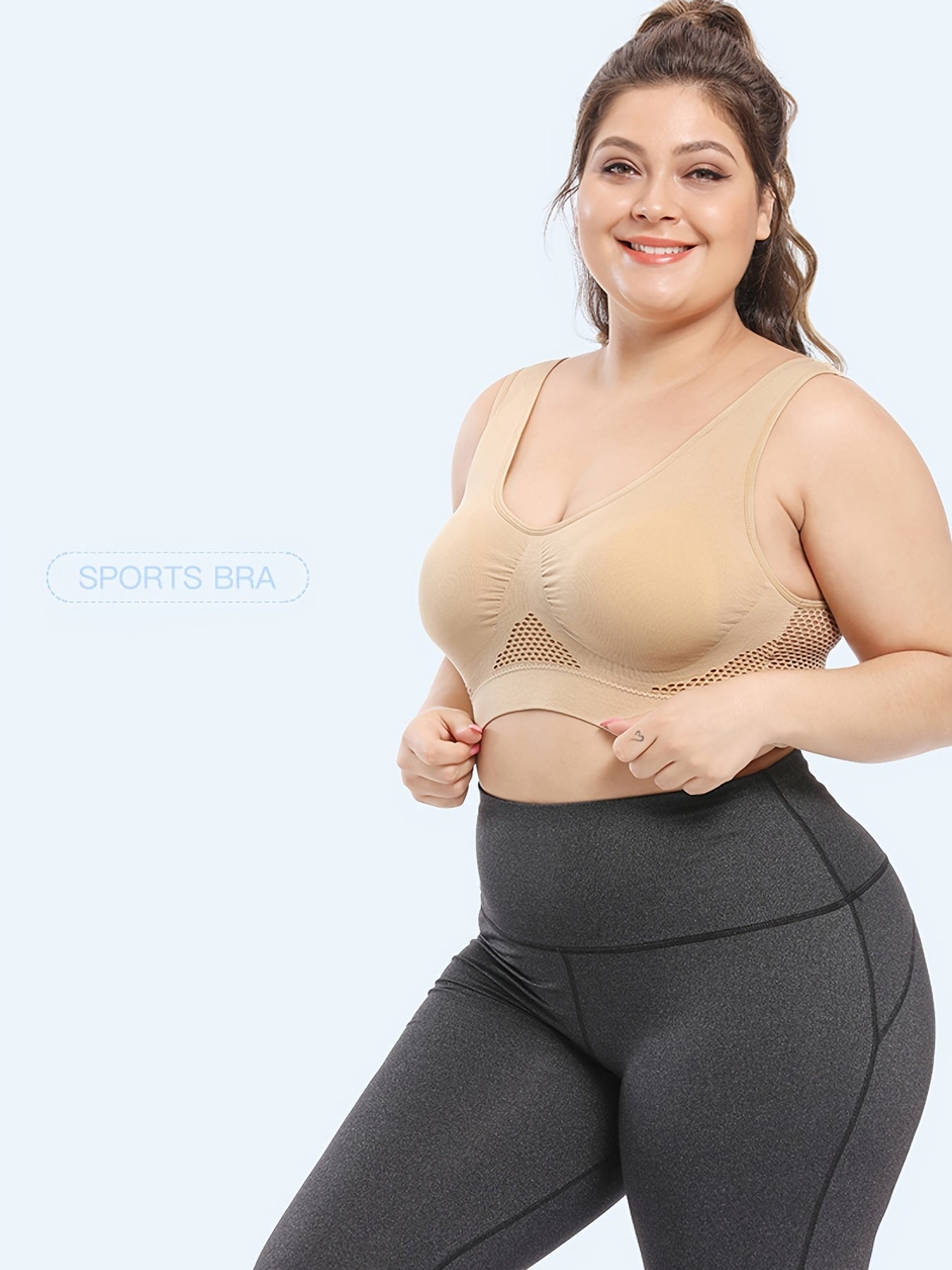 Áo Bra Thể Thao Nữ Big Size Không Đường May, Tím Nhẹ