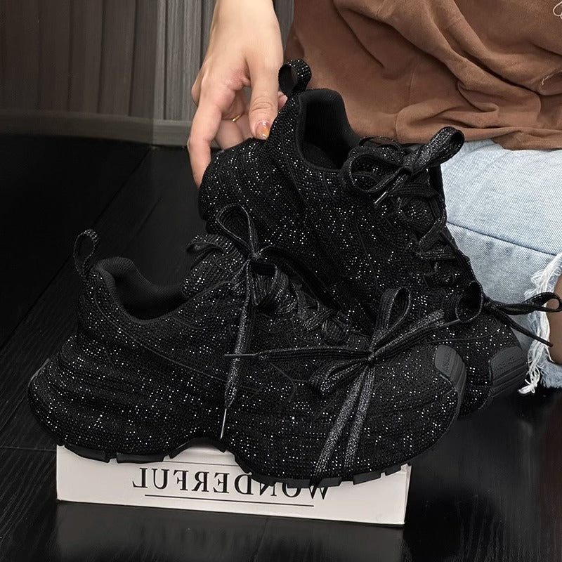 Sneaker Nữ Gypsophila Đính Đá Đế Dày Tăng Chiều Cao