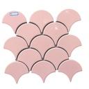 Pink fish scale mosaic tile, glossy glaze GP-FT115PK (1h/1.38m/25vi)