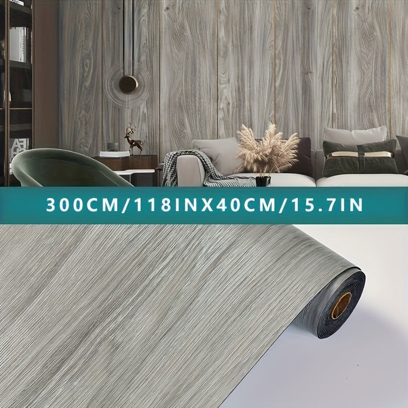 Giấy Dán Tường Vân Gỗ 3D Chống Nước Tự Dính 15.7x118in - Daisan Mart