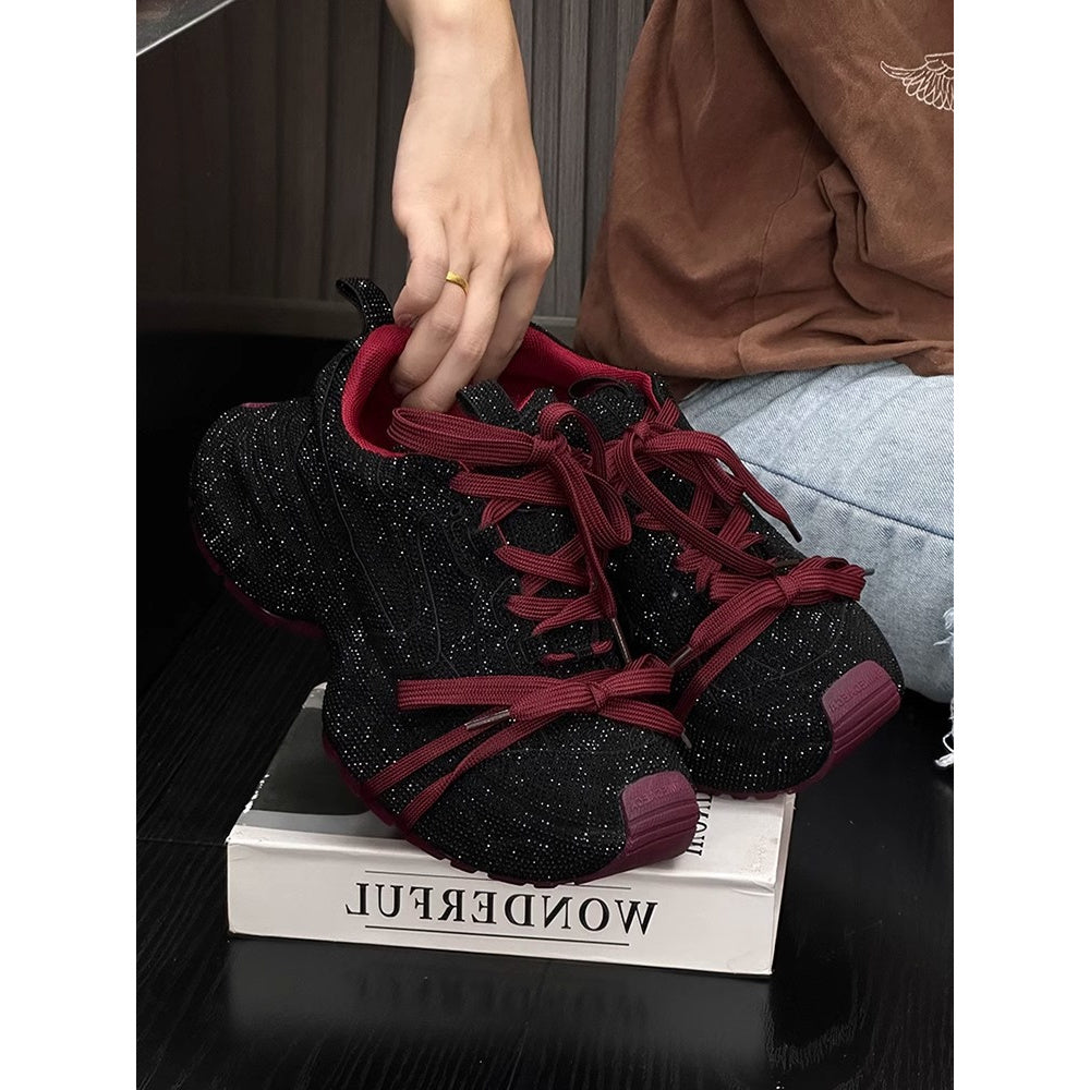 Sneaker Nữ Gypsophila Đính Đá Đế Dày Tăng Chiều Cao