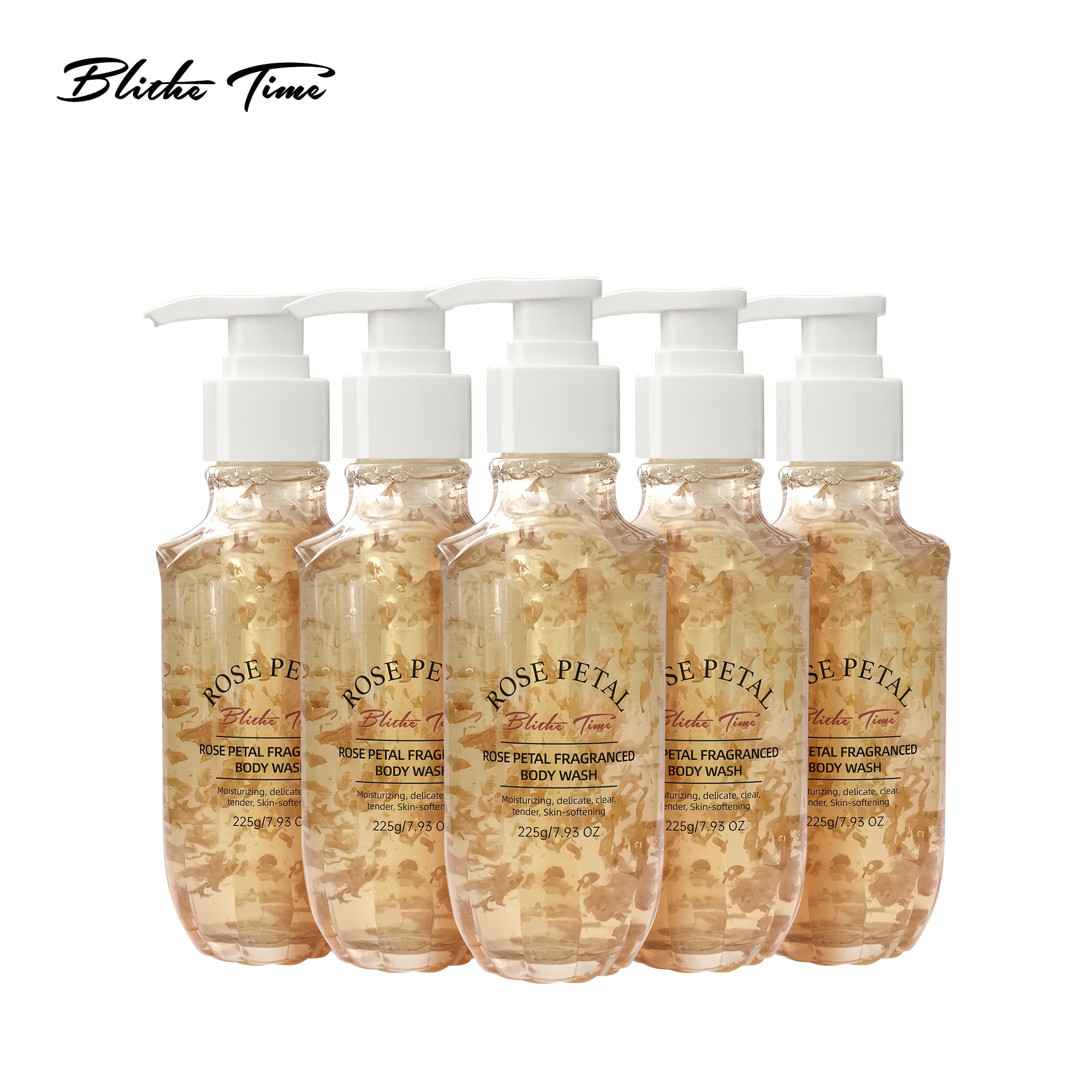 Blithe Time Rose Petal Fragrance Shower Gel*5pcs/set Fragrance Shower Gel Shower Gel, Shea Butter Shower Gel, Shower Gel Beautiful Shower Gel, Moisturizing Shower Gel, Shower Gel for Women, Daily Skincare, Body Cleansing, Ele
