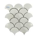 White Cracked Glaze Fish Scale Mosaic Tile SHCY90388