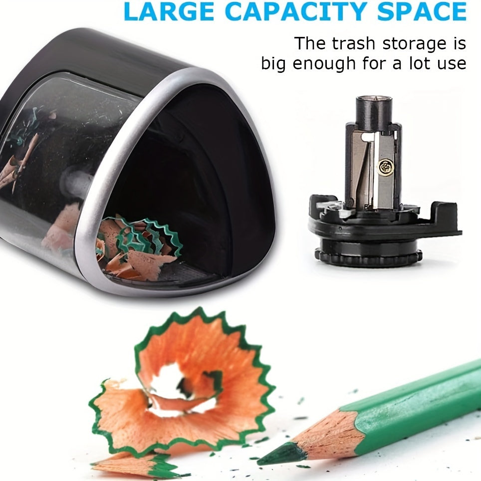 Automatic Electric Pencil Sharpener with Auto-Stop & Lead Breakage - Desktop Sharpener for Office &, No Needed, Compact Design, Sharpens Pencils in Seconds, Pencil Sharpener Electric, Supplies, Sleek Style, Waste Container - Daisan Mart