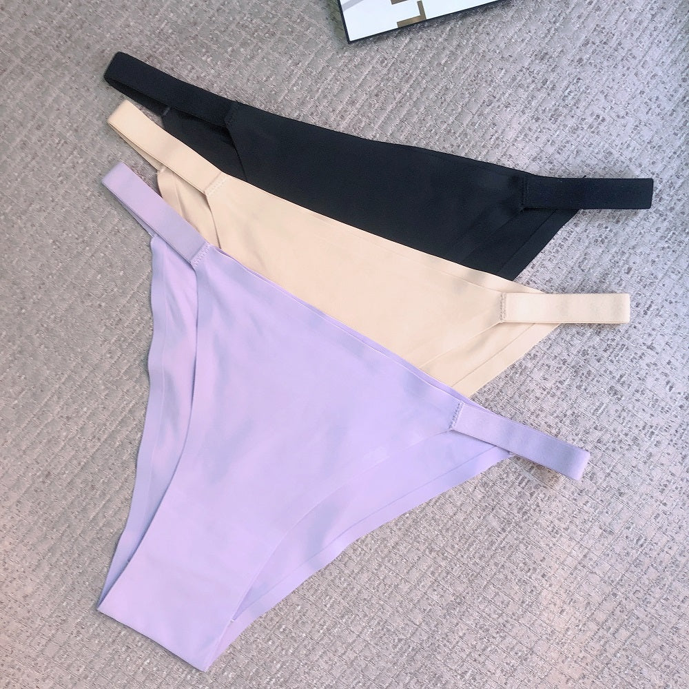 5pcs Seamless Women's Bikini Panties - Comfortable, Stretchy Nylon/Elastane Blend, Low-Rise, Solid Color in Casual to Yoga Fitness Wear, Breathable & Soft - Daisan Mart