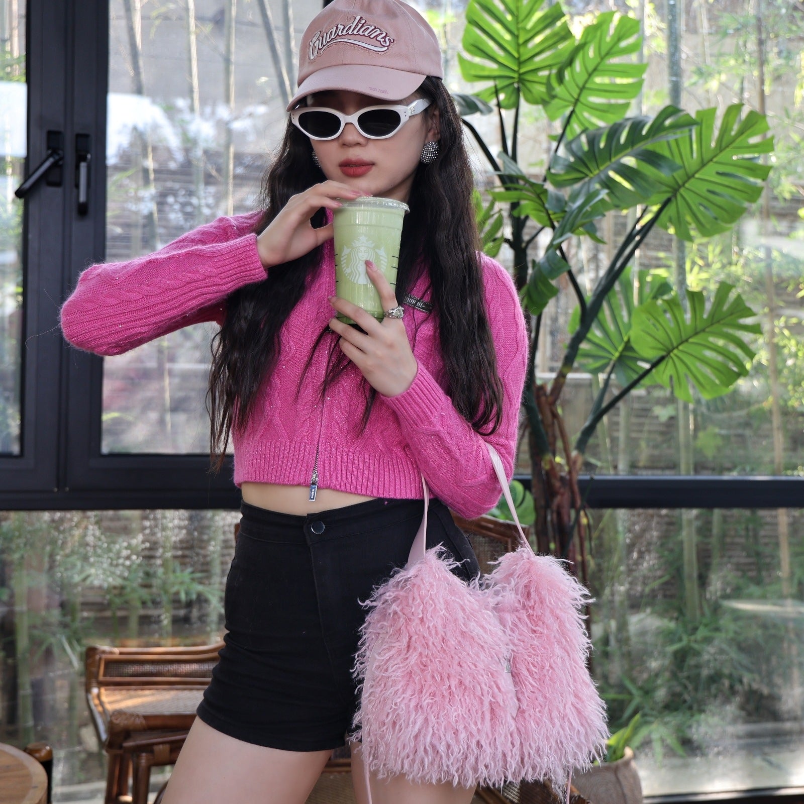 Women's Faux Wool Handbag - Soft &amp; Elegant Crossbody Bag