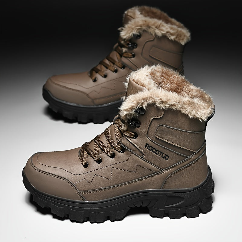 Giày Leo Núi Nam Cổ Cao Lót Lông Dày Chống Thấm