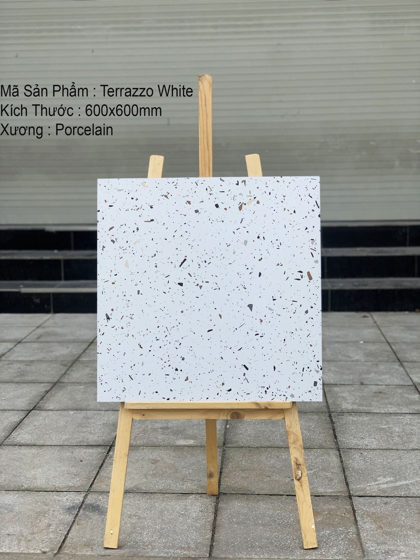 600x600 Terrazzo Tiles India White