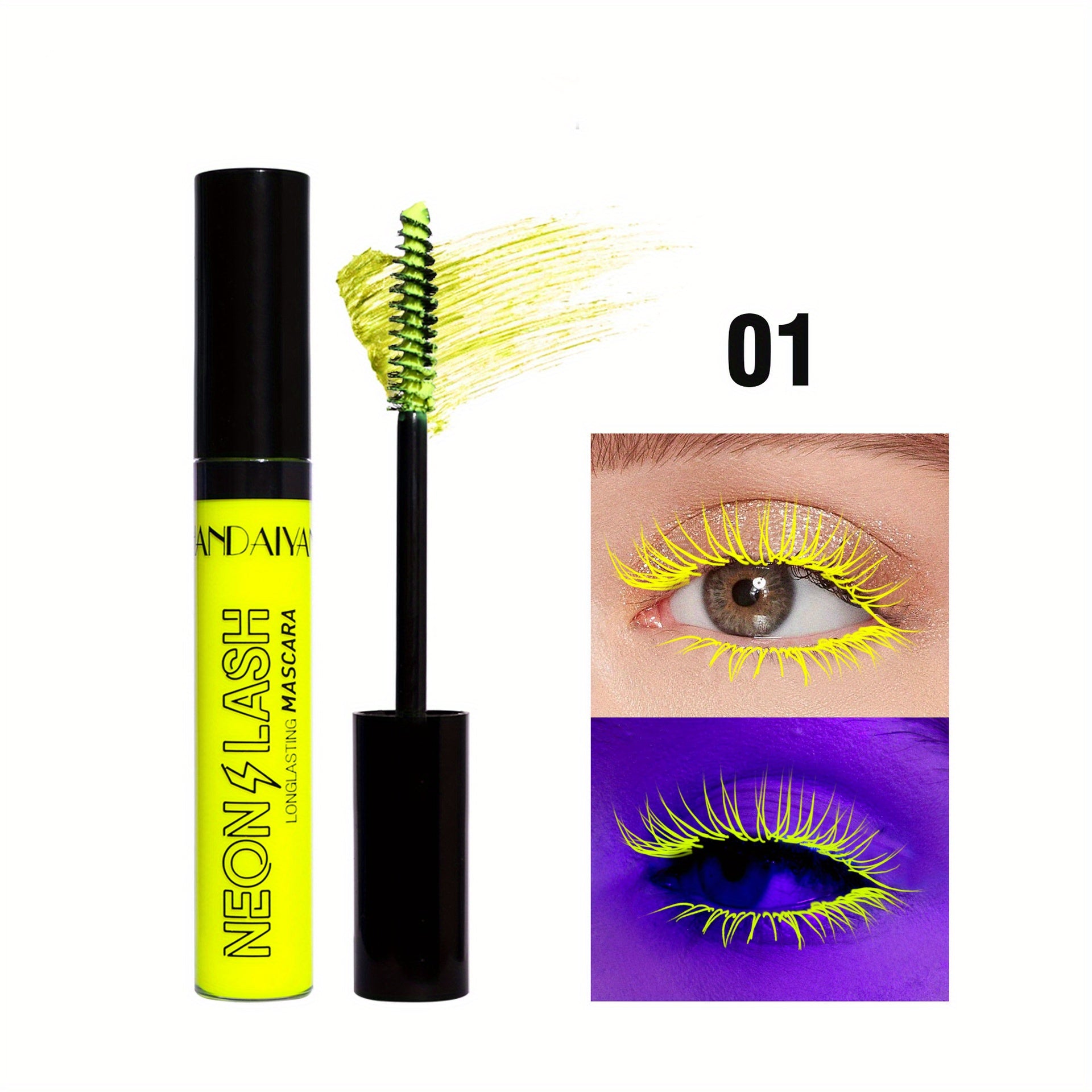 Mascara Neon 6 Màu UV Dạ Quang Chống Lem Lâu Trôi - Daisan Mart