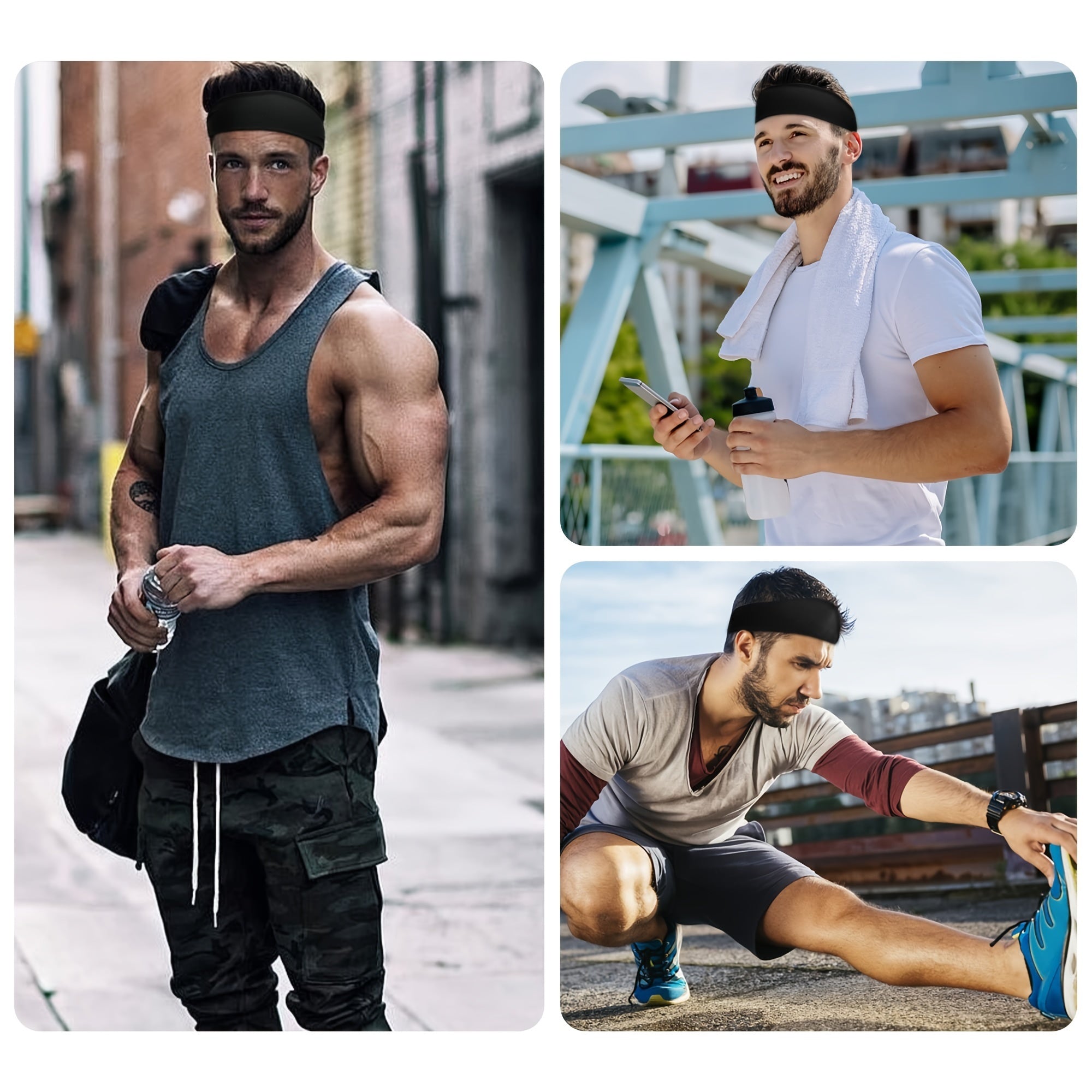 Băng Đô Thể Thao Nam 5 Cái Co Giãn Thoáng Khí Giặt