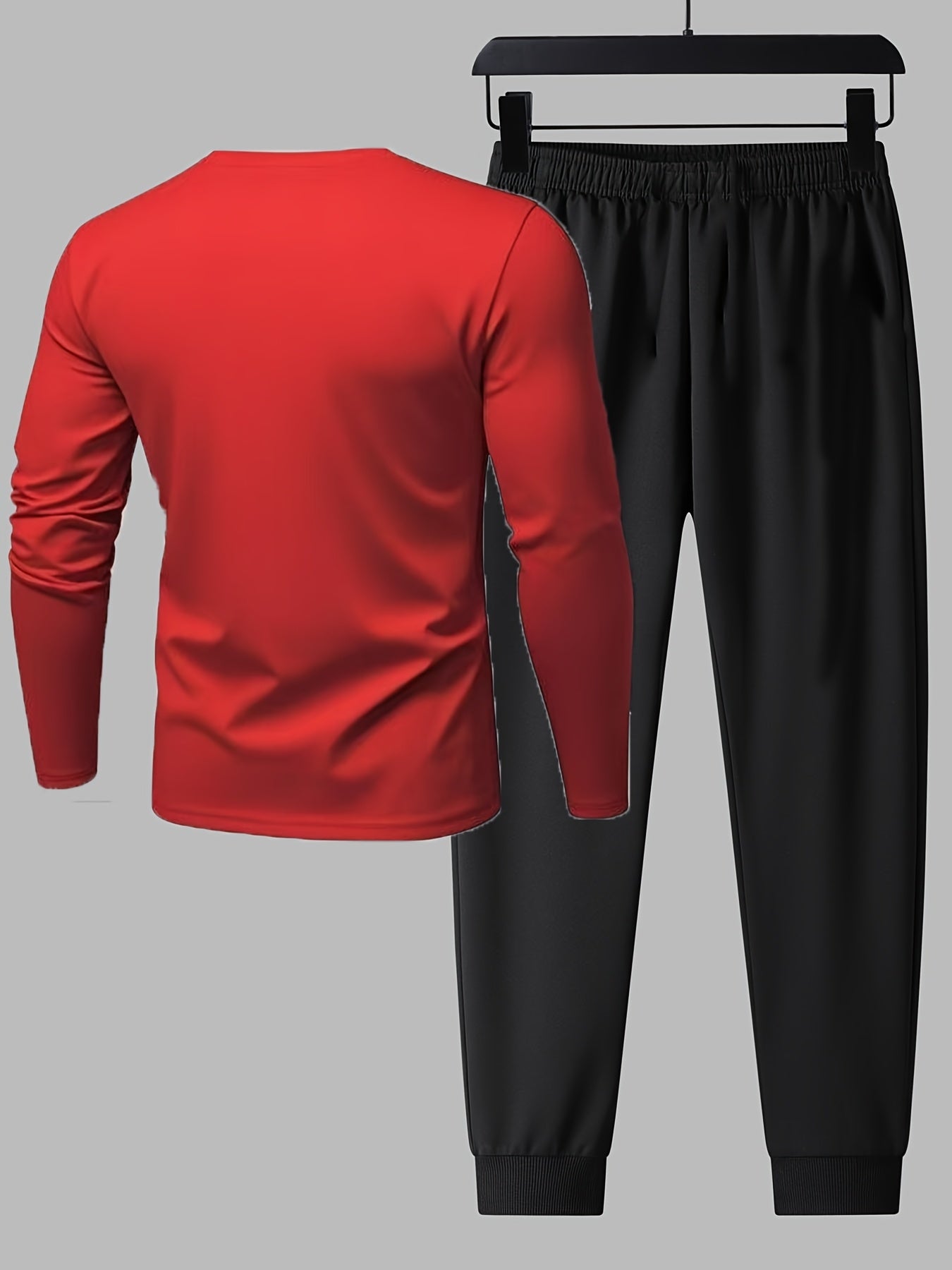 PARIS Men's Tracksuit - Red Shirt &amp; Black Jogger Pants