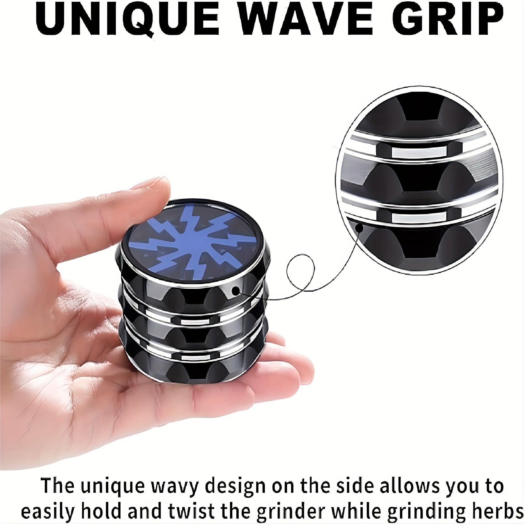 2.5 Inch Multi-Function Grinder - Super Durable Black Blue