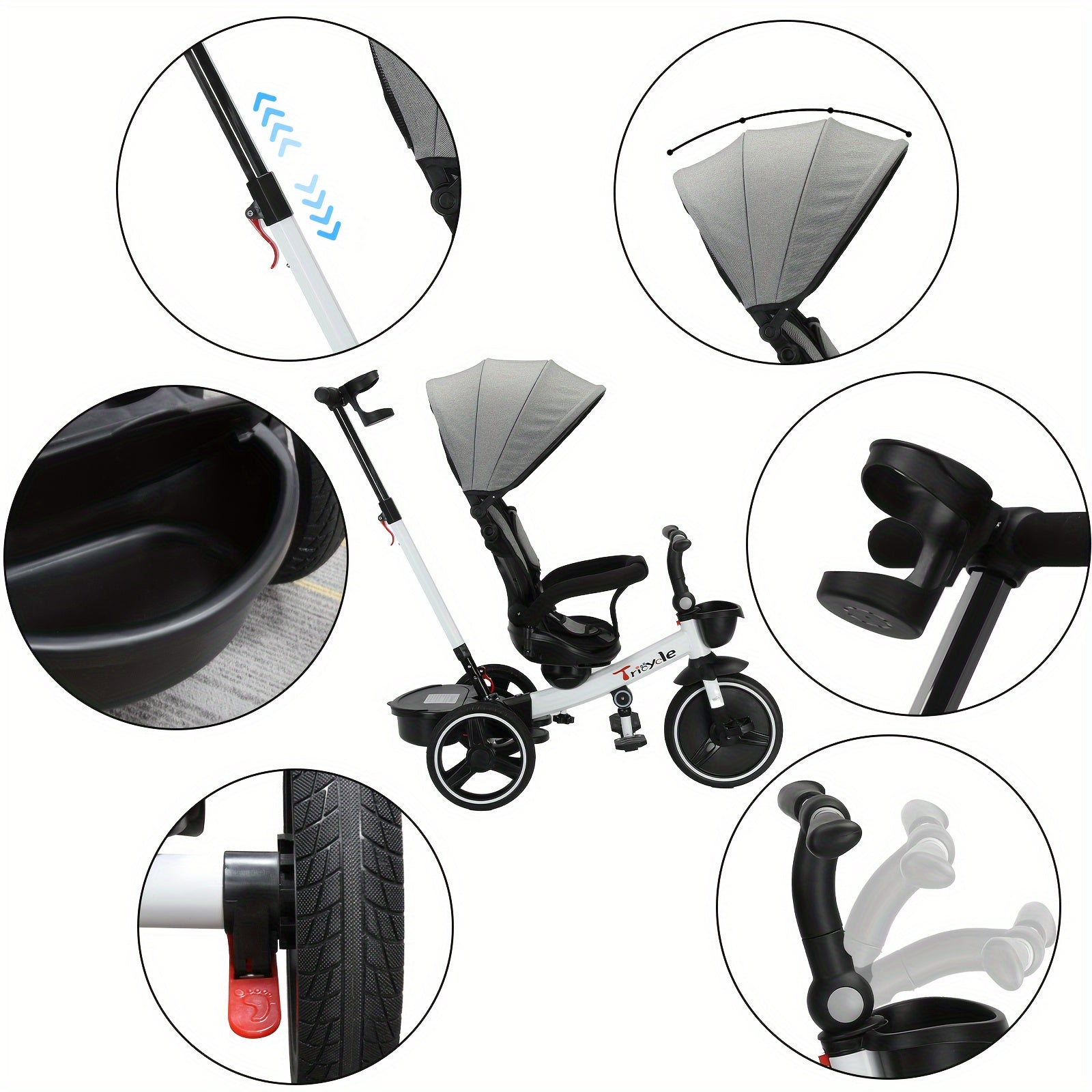 Ubravoo 3in1 Baby Stroller, 360° Rotation, Easy to Assemble and Disassemble