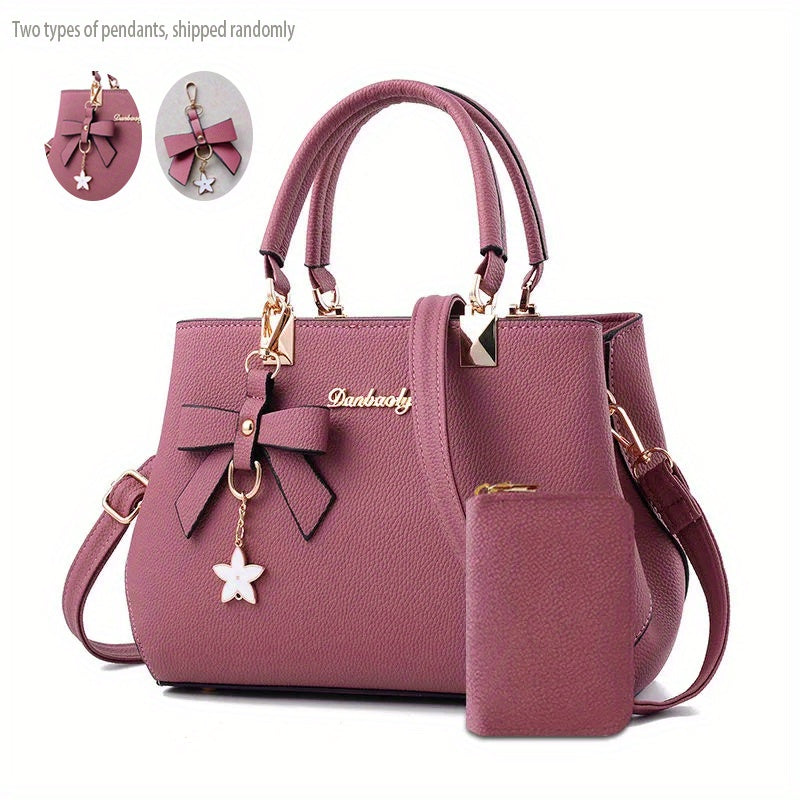 Women's Handbag with Multi-Functional Bow and Cute Mini Wallet