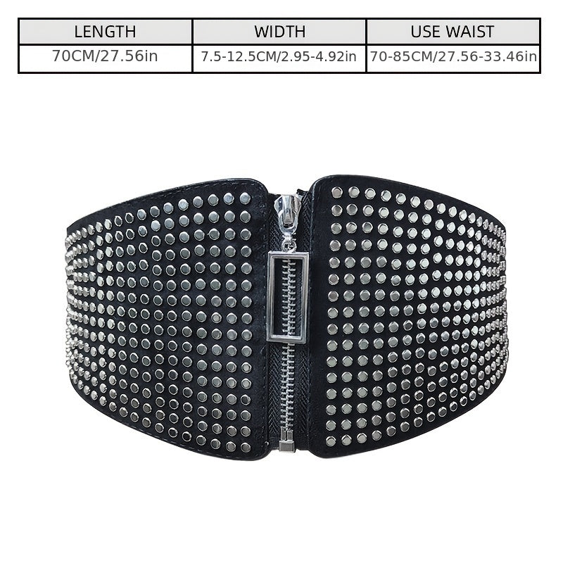 Đai Lưng Co Giãn Đính Đinh Phong Cách Gothic Nữ - Daisan Mart