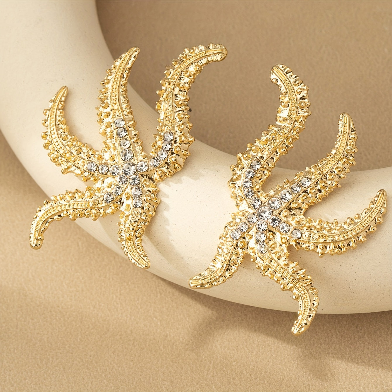 Elegant Classic Crystal Starfish Earrings for Women