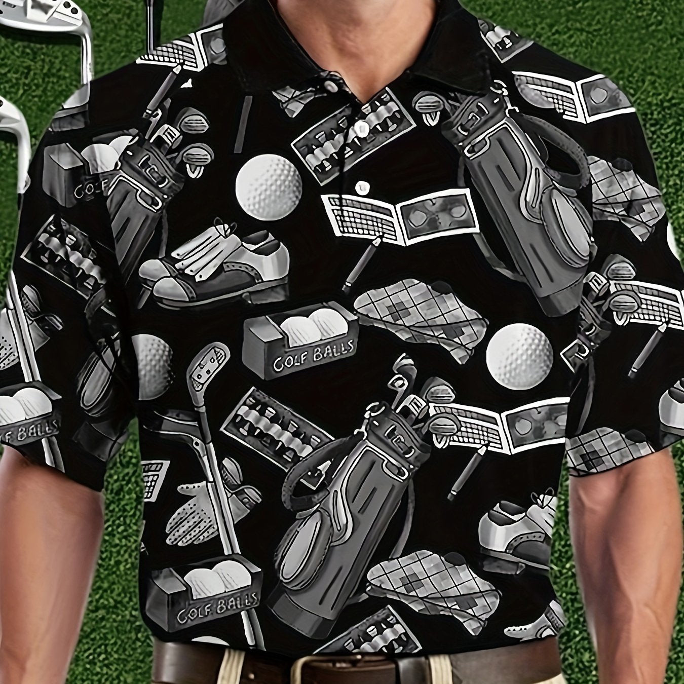 Áo Sơ Mi Golf Nam In Họa Tiết Hài Hước, Siêu Nhẹ