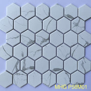 White Cloud Pattern Hexagonal Tile MHG P56M01