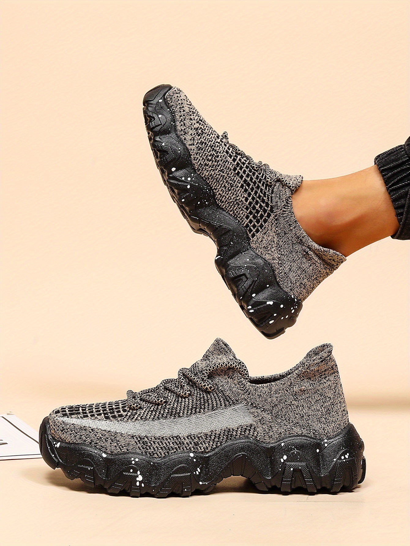 Giày Sneaker Nam Thể Thao Họa Tiết Hình Học Thoáng Khí