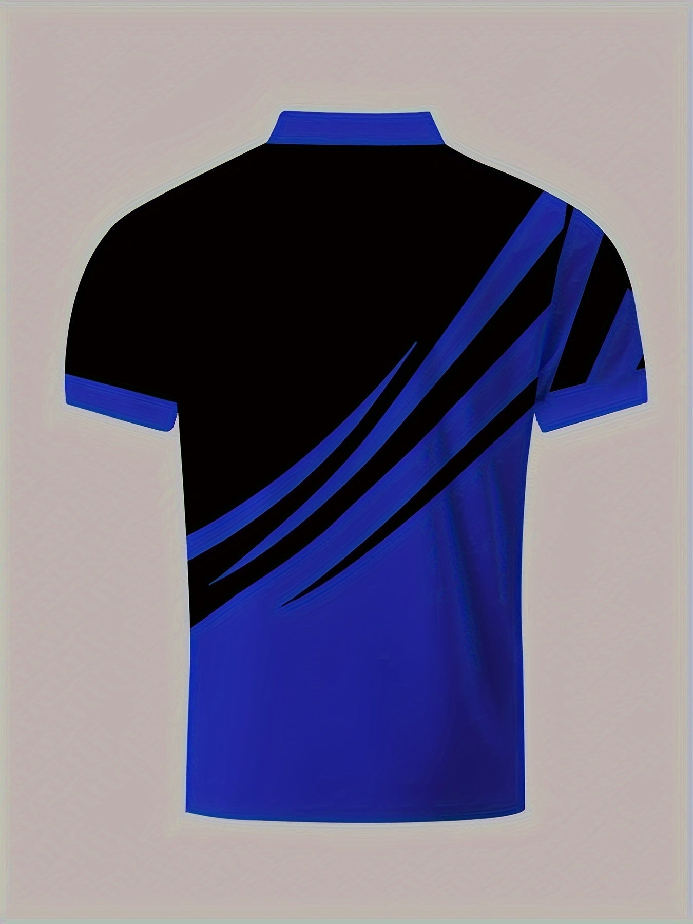 Men's Color-blocked Short-Sleeved Sports Style Shirt