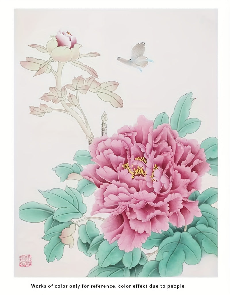 95pcs Beginners Art Kit - White Draft Flower Painting Album & Manual - Black & White Sketches, Watercolor, Chinese Pigments, Color Separation Technique - Perfect for Aspiring Artists Creative Journey