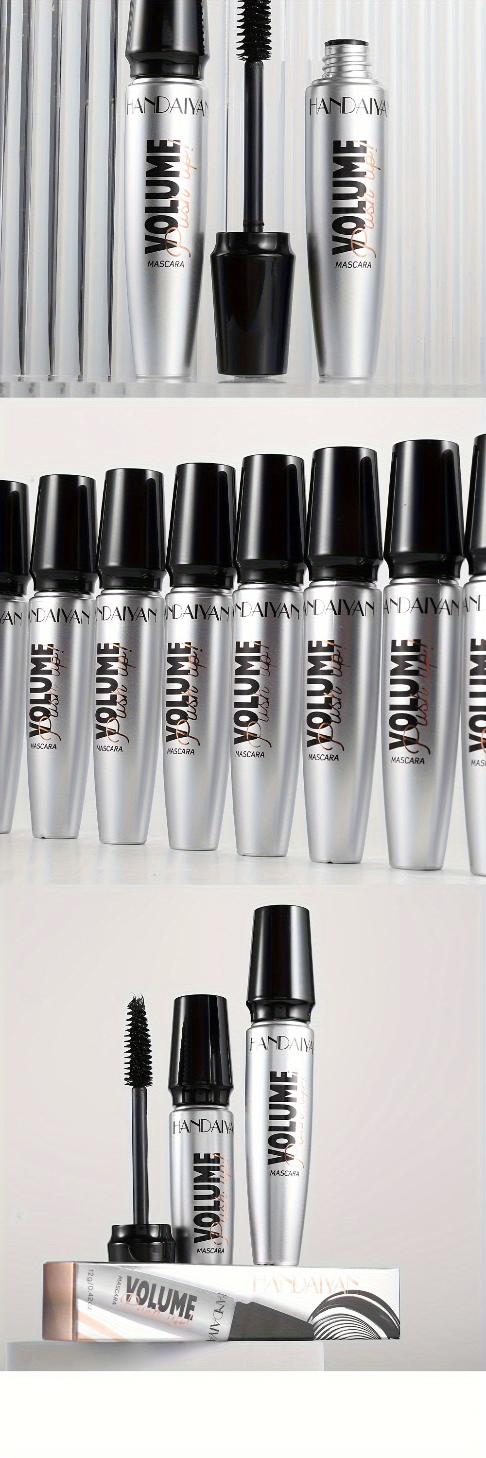 Mascara HANDAIYAN Dày, Cong, Chống Nước, Đen 12g