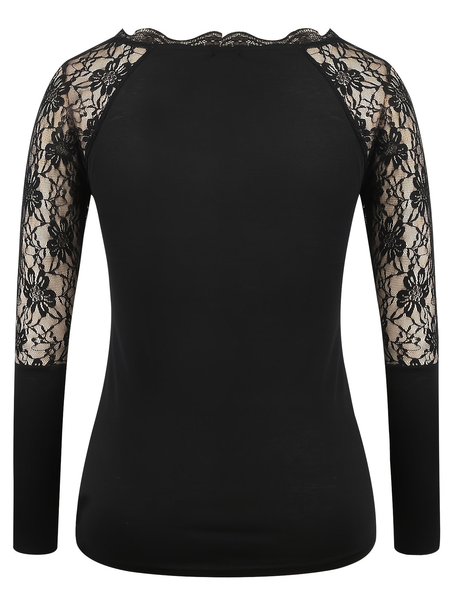 [Sexy Blouse] Sexy V Neck Lace Long Sleeve Blouse Tops | Womens Gothic Casual US - Daisan Mart