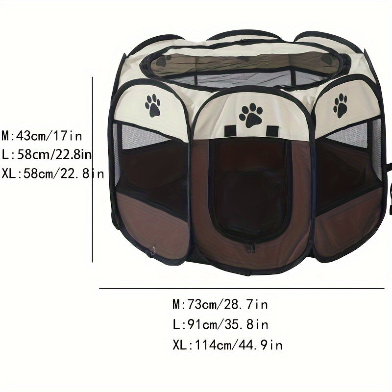 Octagonal Pet Fence Tent Oxford Cloth Scratch-Resistant Foldable Dog Cage for Dogs and Cats, Kennel Nest - Daisan Mart