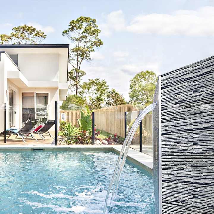 Bluwhale Hotel Swimming Pool Tiling Project with Natural Slate and Limestone 