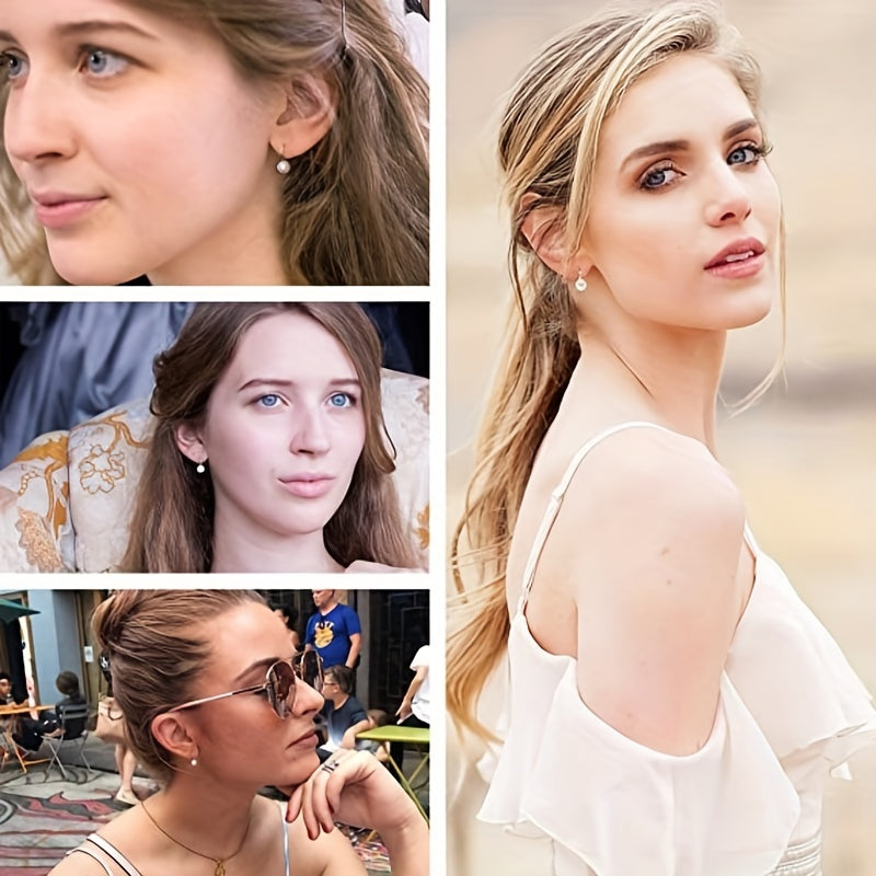 Elegant 925 Silver Faux Pearl Earrings