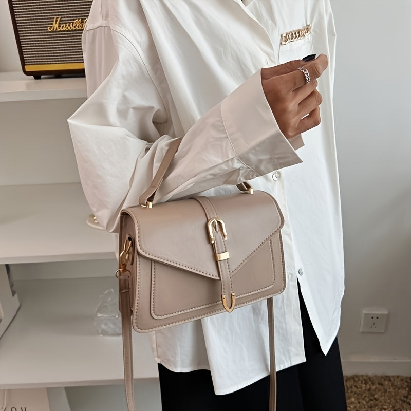 Túi Đeo Chéo Vuông Nhỏ Khóa Thắt Lưng Thanh Lịch