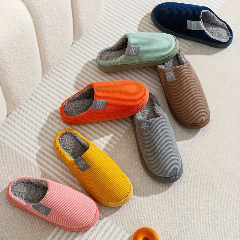 Warm Cotton Slippers - Anti-Slip Multi-Color