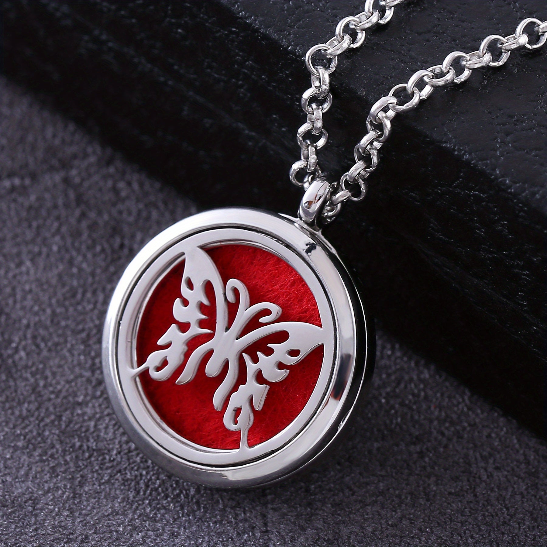 Metal Stainless Steel Pendant Necklace Open Locket Perfume Aroma Essential Oil Diffuser Necklace For Women Girls - Daisan Mart